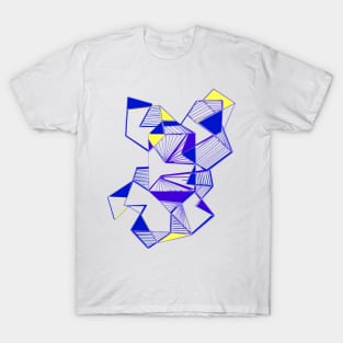 Geometric abstract art blue futuristic T-Shirt